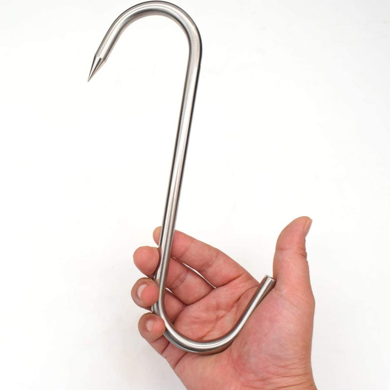 HONSHEN 10 Inch Meat Hook, Heavy Duty 10mm S-Hooks Stainless Steel Meat Processing Butcher Hooks (10mm10inch) - Image 5